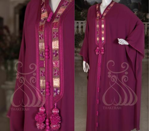 قفطان مغربي واسع - قرمزي