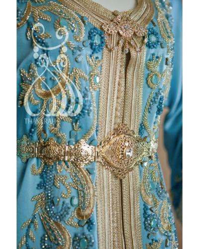 تكشيطة مغربية مناسبات - فيروزي مشغول بالخرز