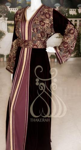 تكشيطة مغربية مناسبات - لون التوت مشغول بالتطريز و...