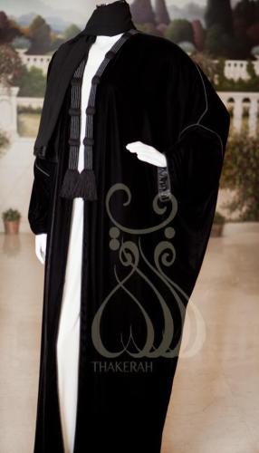 بشت مخمل سادة - أسود بالكامل