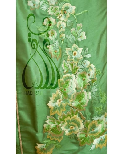 بشت كلاسيك أخضر عشبي مناسبات + طرحة الخامة تفتا حر...