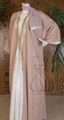 بشت كلاسيك لينن داستي روز مبطن بالفرو السكري بتطري...