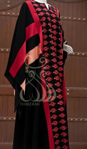 ثوب المتفت المنطقة الوسطى خامة الكريب + تطريز + فس...