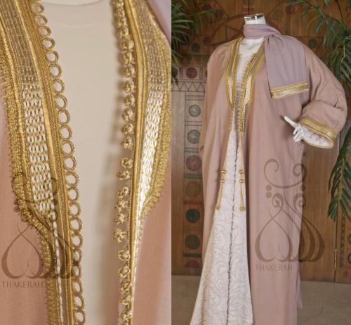 بشت كلاسيك لينن داستي روز مبطن بالفرو السكري بتطري...