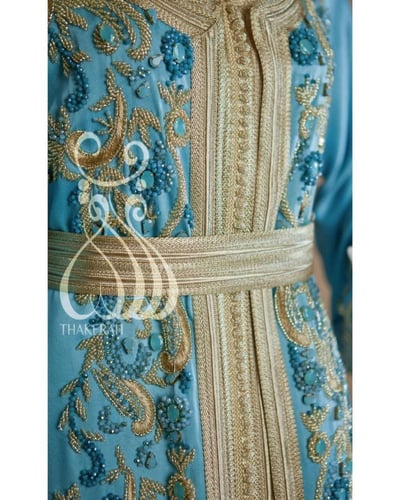 تكشيطة مغربية مناسبات - فيروزي مشغول بالخرز