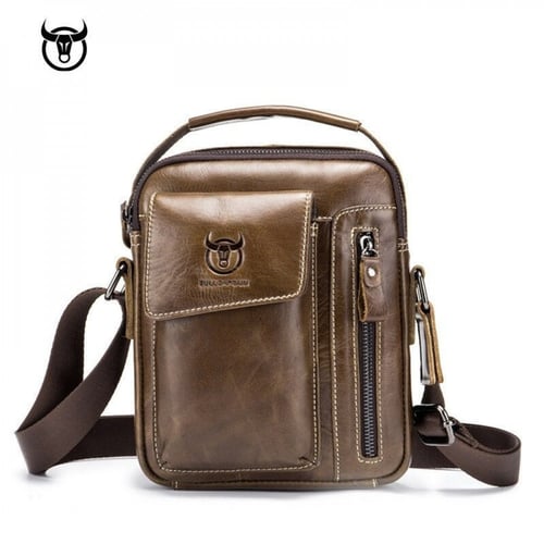 حقيبة كروسبودي للرجال جلد طبيعي للأعمال