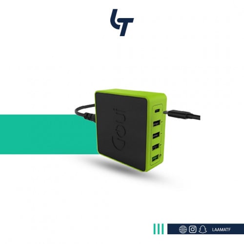 قوي - كيمبا شاحن مكتبي 5 منافذ بقوة 36 واط بي دي -...