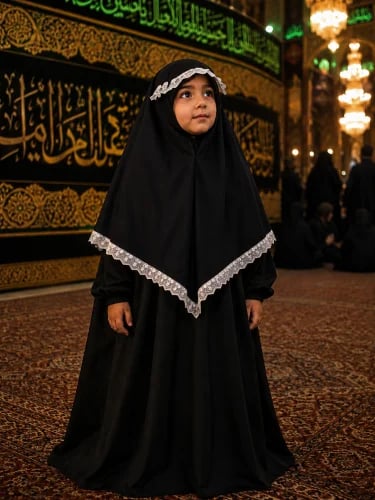 Black hijab for young girls