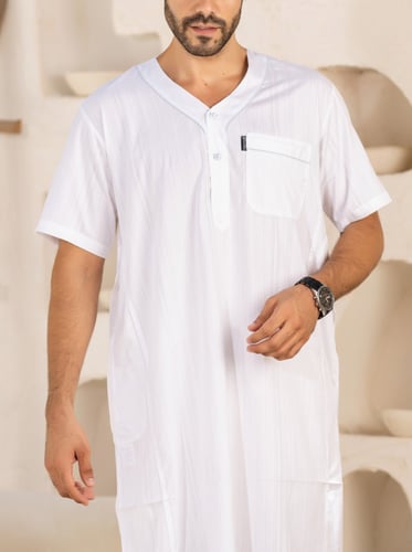 ثوب رجالي تصميم مموج ( قطن 100% )