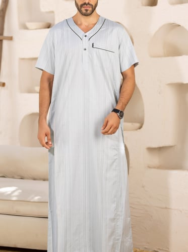 ثوب رجالي تصميم مموج ( قطن 100% )
