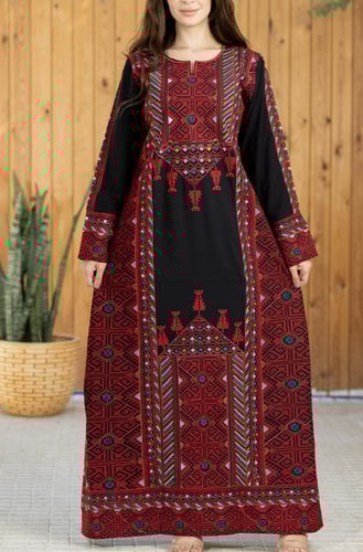 جلابية مطرزة حرير 2 ( قطن 65%)