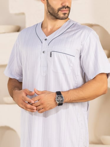 ثوب رجالي تصميم مموج ( قطن 100% )