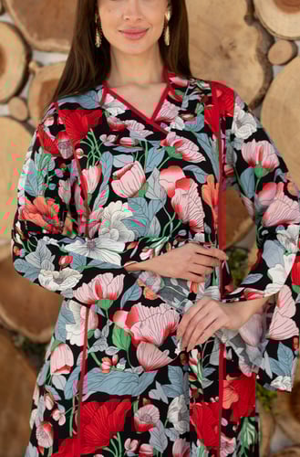 جلابية حرير 12 أحمر ( قطن 100%)