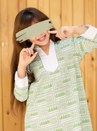 فلة 13من روح المملكة جلابية بنات(قطن 100%)