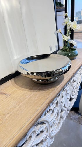 تقديمة سيراميك فضي القطر 25سم