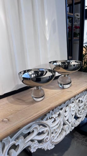 تقديمة ستيل قاعدة كرستال