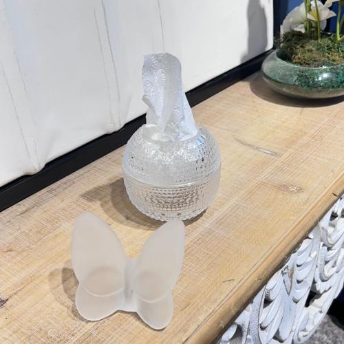 علبة مناديل زجاج