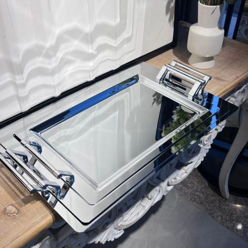 طقم صينية ستيل فضي