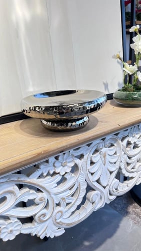 تقديمة سيراميك فضي القطر 25سم