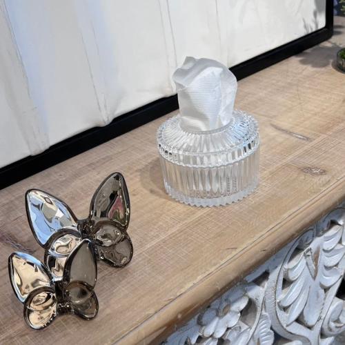 علبة مناديل زجاج