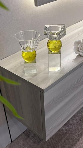 طقم مبخرة كرستال تركي ليموني 6