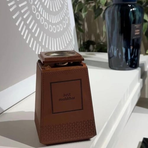 مبخرة خشب مع جلد فاخرة وراقية