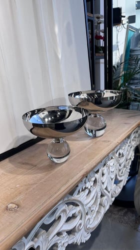 تقديمة ستيل قاعدة كرستال