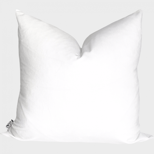 غطاء وسادة مخمل أبيض