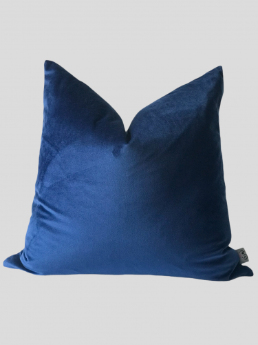 غطاء وسادة أزرق غامق مخمل قطن