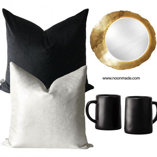 غطاء وسادة أسود مخمل قطن