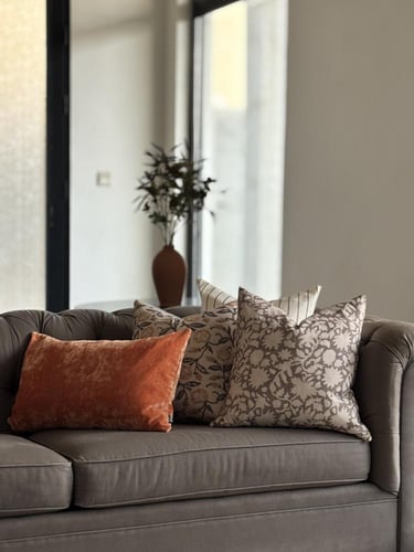 غطاء وسادة العندليب مخمل برتقالي مستطيل