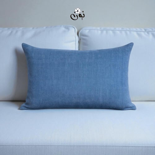 غطاء وسادة مستطيل أزرق مضلع 50* 35 سم