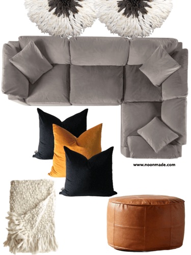 غطاء وسادة أسود مخمل قطن