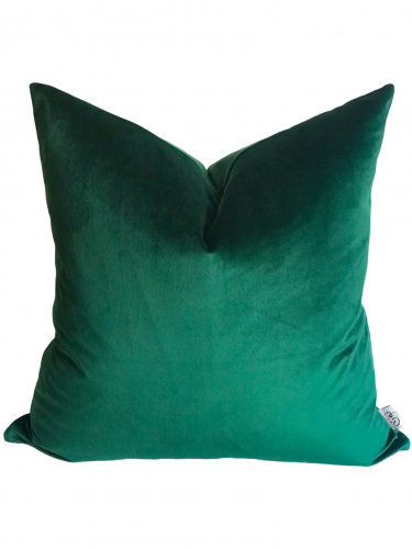 غطاء وسادة أخضر غامق مخمل قطن