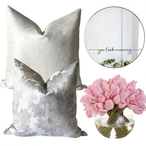 غطاء وسادة فضي