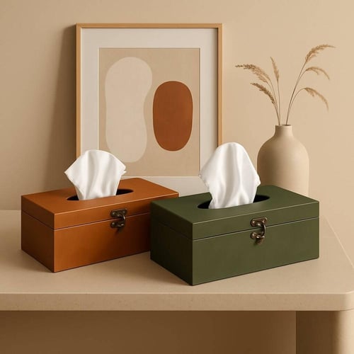 سلة و علبة مناديل