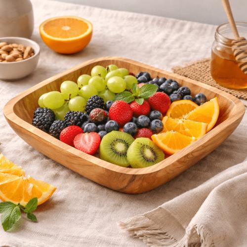 صحن تقديم خشب طبيعي