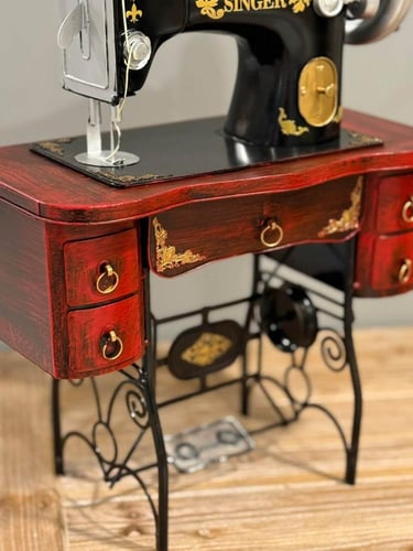 ديكور ماكينة خياطة حديد انتك