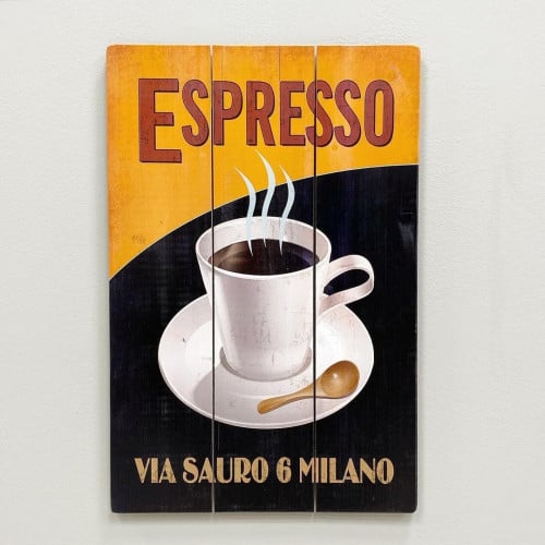 لوحة كوفي خشب كبيرة