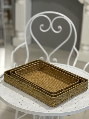 صواني راتان طبيعي