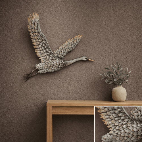 مجسم طائر حديد