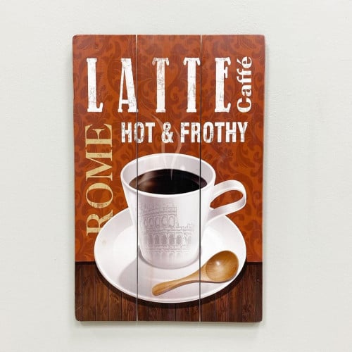 لوحة كوفي خشب كبيرة