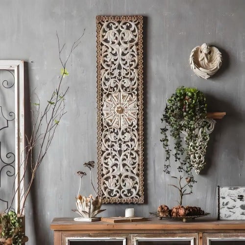 ‎ديكور جداري منحوت خشب