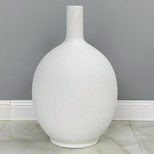 فازة فخار ابيض وسط