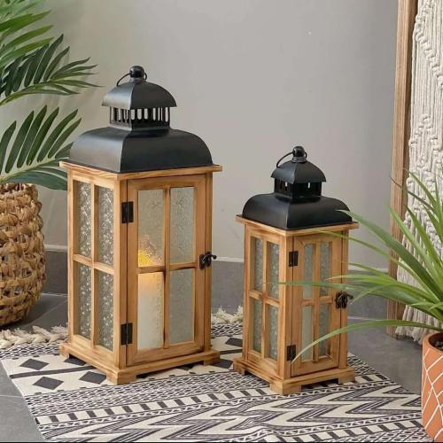 طقم فانوس خشب وحديد