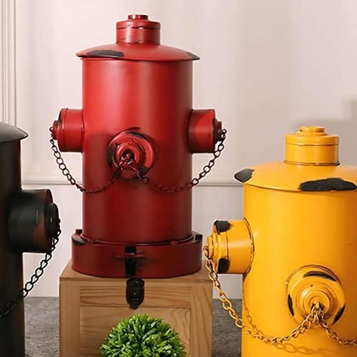 سلة مهملات شكل طرمبة اطفاء حديد