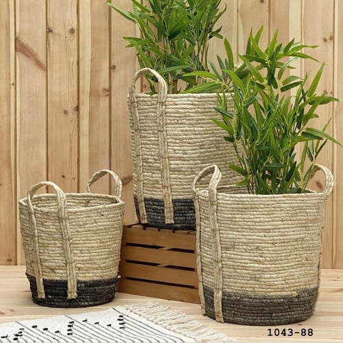 ‎سلال خوص ثلاث قطع