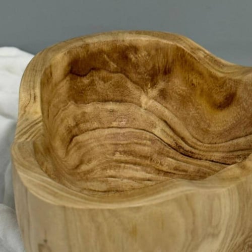 وعاء خشب طبيعي