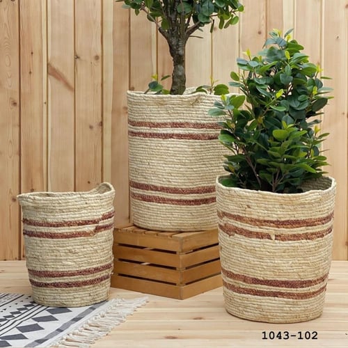 سلال خوص ثلاث قطع