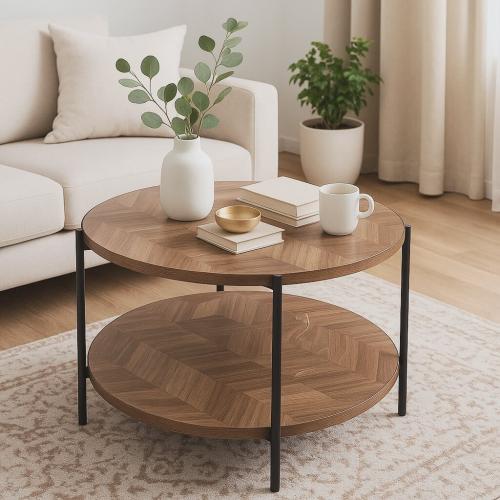 طاولة منتصف خشب و حديد VERO